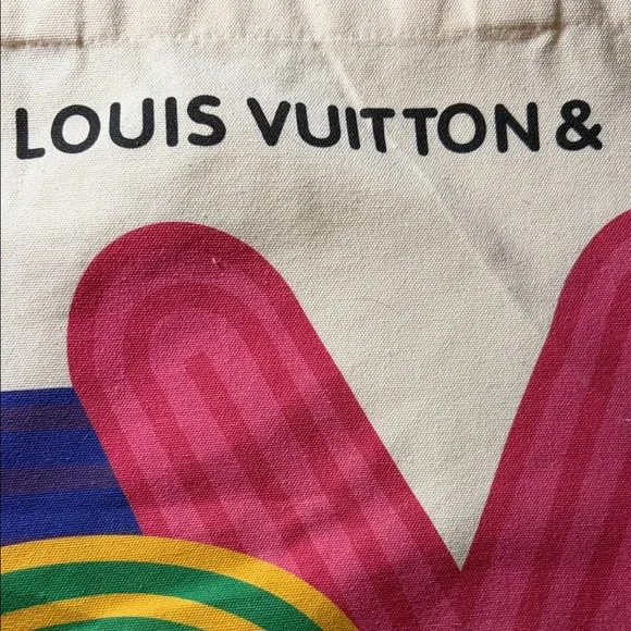 Louis Vuitton Cream Tote with Colorful Lettering - Picture 3 of 4